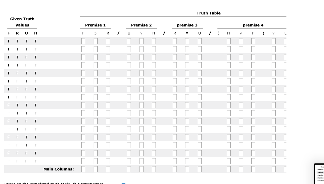 Solved Given Argument Premise 1: FOR Premise 2: UvH Premise | Chegg.com