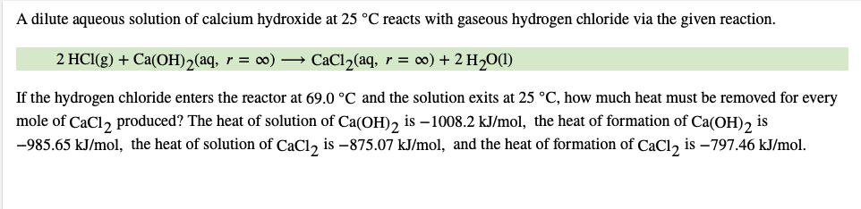 Solved A Dilute Aqueous Solution Of Calcium Hydroxide At 25 | Chegg.com