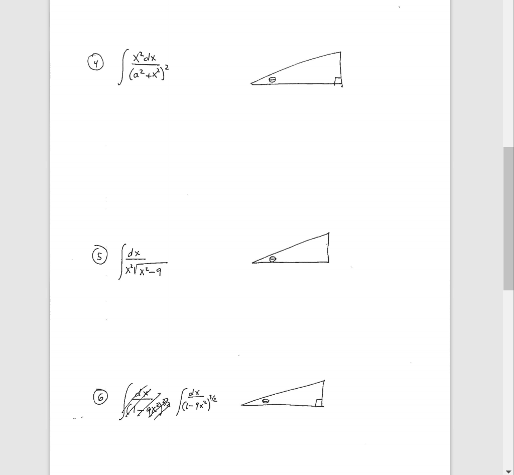 Solved Use TRIG SUBSTITUTION to set up each integral. Please