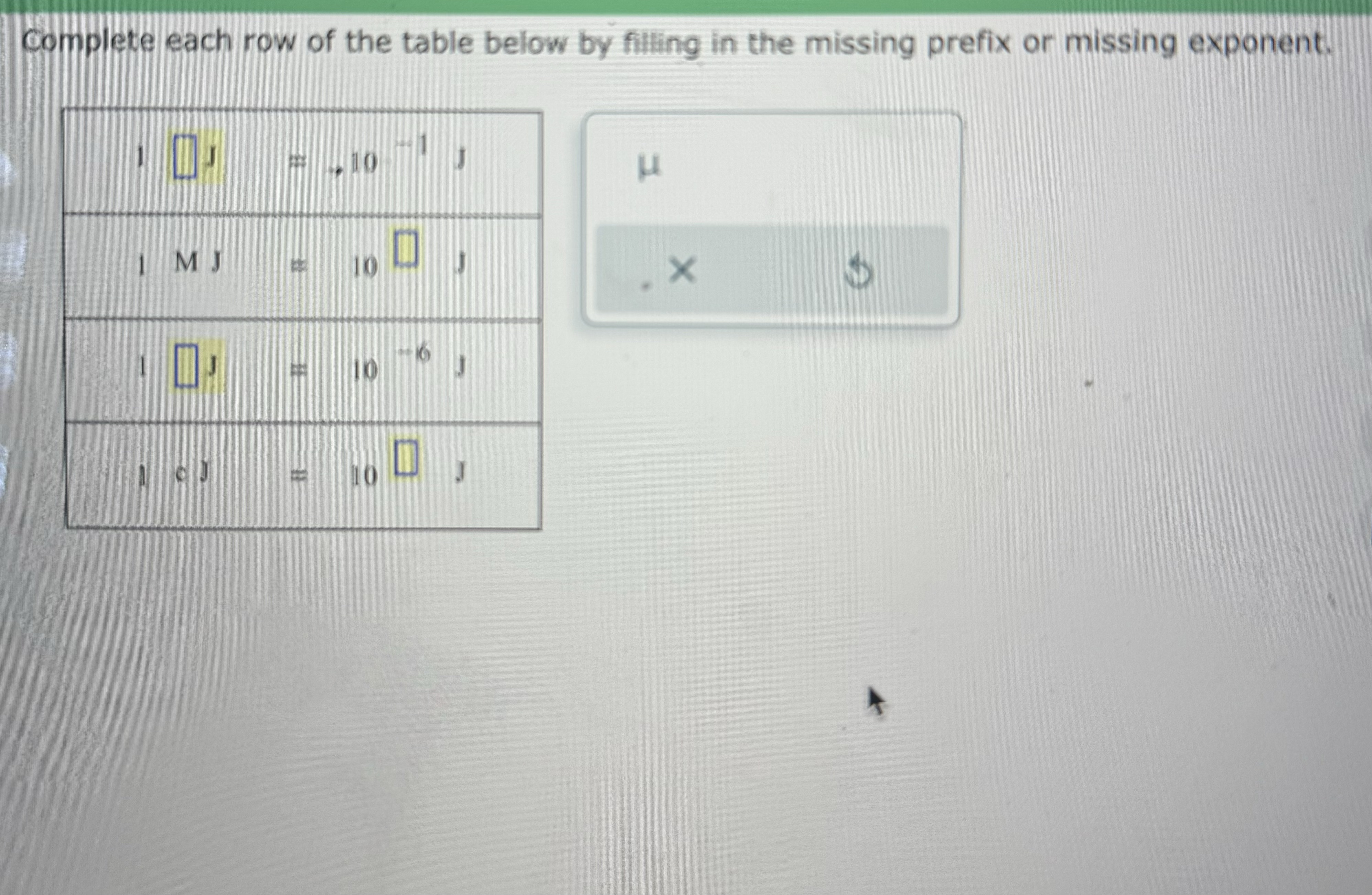 Complete each row of the table below by filling in Chegg