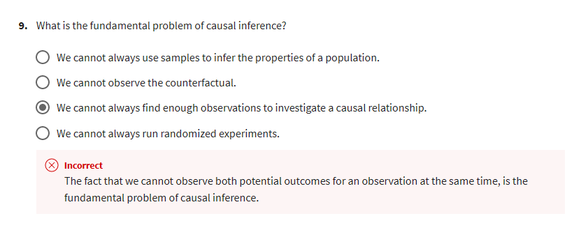 Solved 9. What is the fundamental problem of causal | Chegg.com