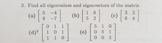Solved 3. Find all eigenvalues and eigenvectors of the | Chegg.com