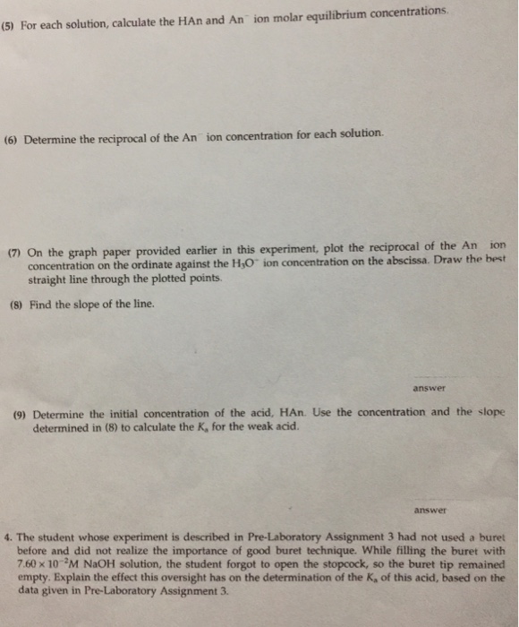Solved 3. A student following the procedure in this | Chegg.com