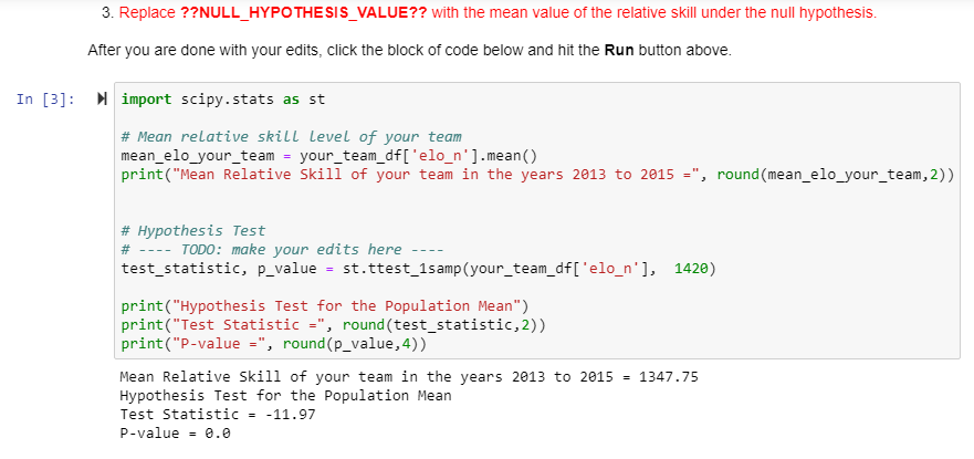python code for hypothesis testing