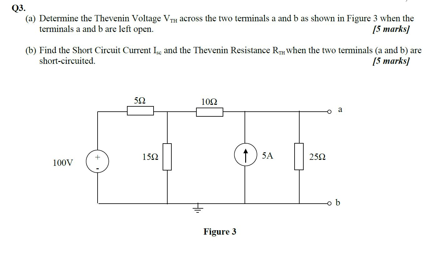 Solved Q3. (a) Determine the Thevenin Voltage Vth across the | Chegg.com