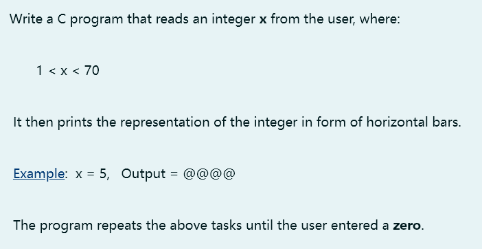 Solved Use C language, the output of the example is @@@@@, | Chegg.com