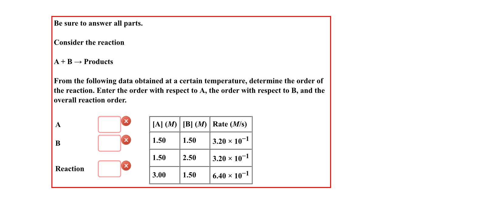 Solved Be sure to answer all parts. Consider the reaction | Chegg.com