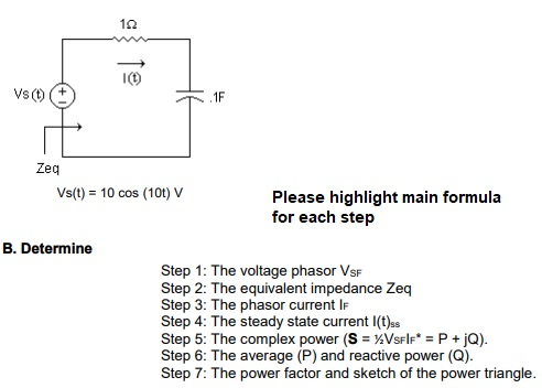 Solved Vst 1f Zeq Vs T 10 Cos 10 V Please Highlight Chegg Com