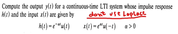 Solved Compute the output y(t) for a continuous-time LTI | Chegg.com