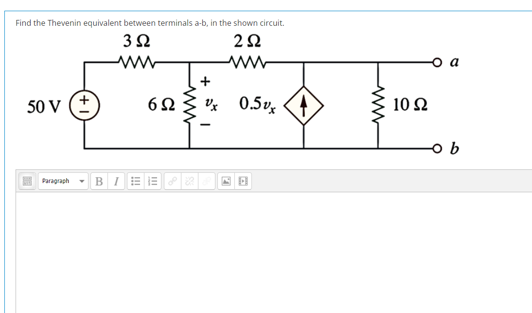 Solved Find The Thevenin Equivalent Between Terminals A-b, | Chegg.com