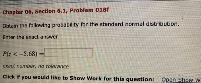 Solved Chapter 06, Section 6.1, Problem 018a Obtain the | Chegg.com