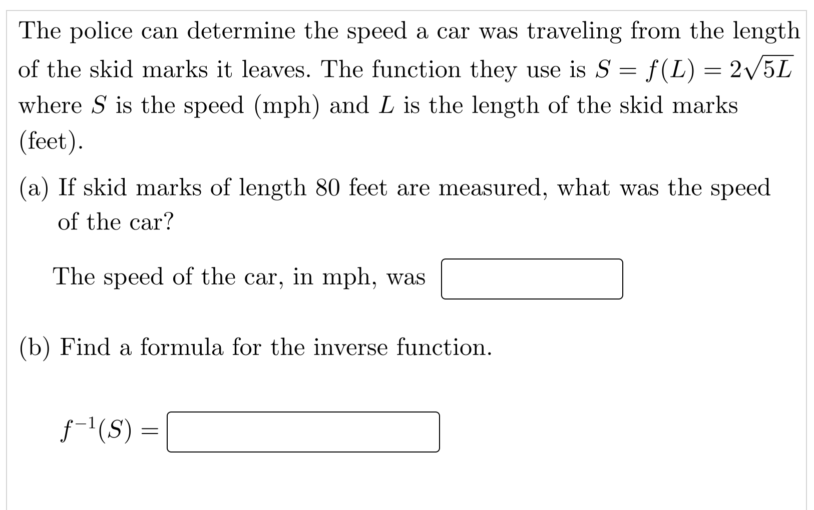 Solved The police can determine the speed a car was | Chegg.com