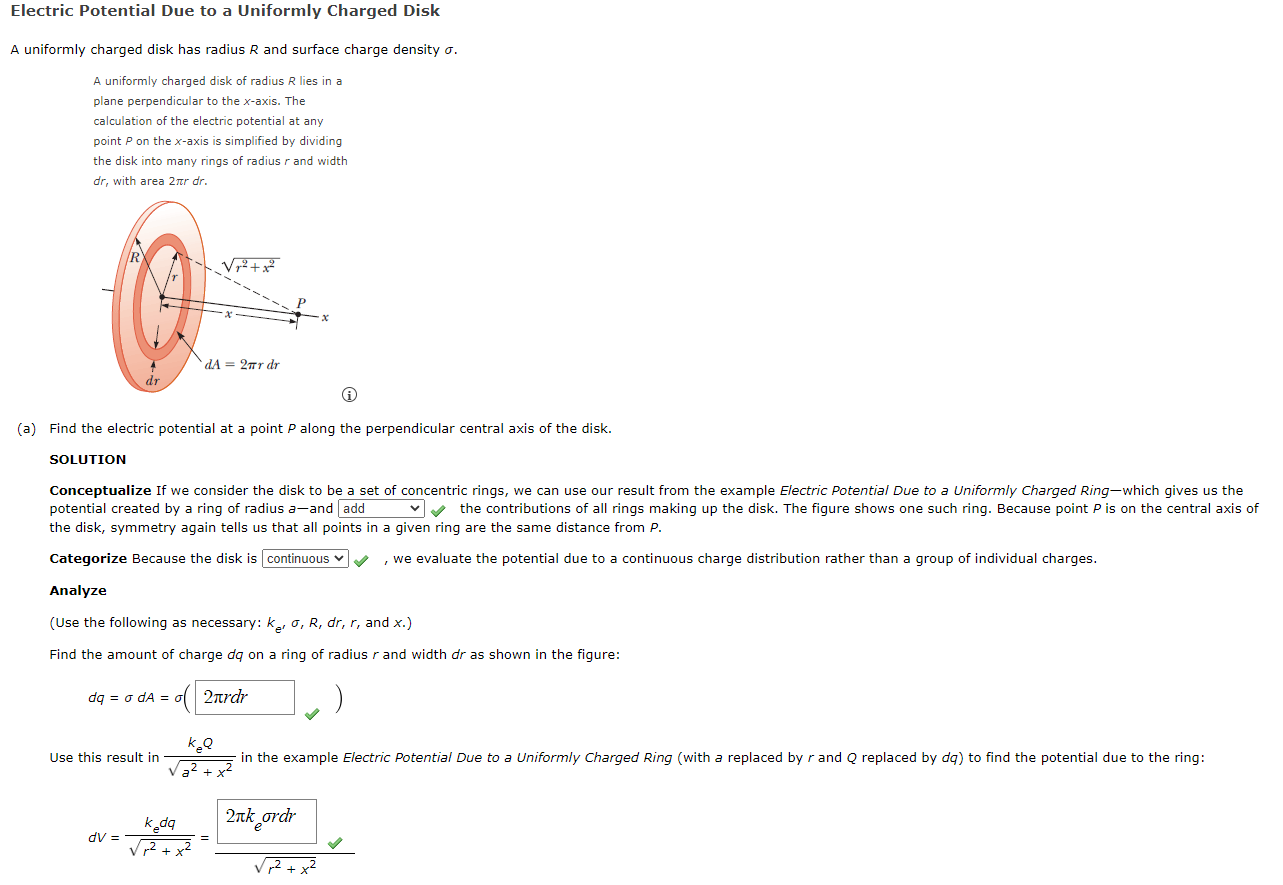 Solved Electric Potential Due to a Uniformly Charged Disk A | Chegg.com