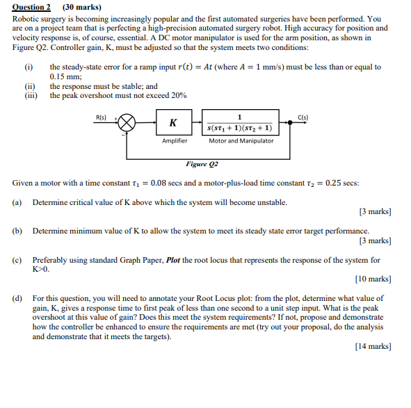 Question 2 (30 marks) Robotic surgery is becoming | Chegg.com