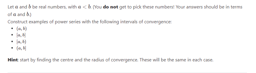 Solved Let A And B Be Real Numbers, With A | Chegg.com