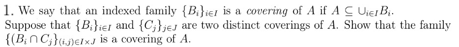 Solved 1. We Say That An Indexed Family {Bi}iel Is A | Chegg.com