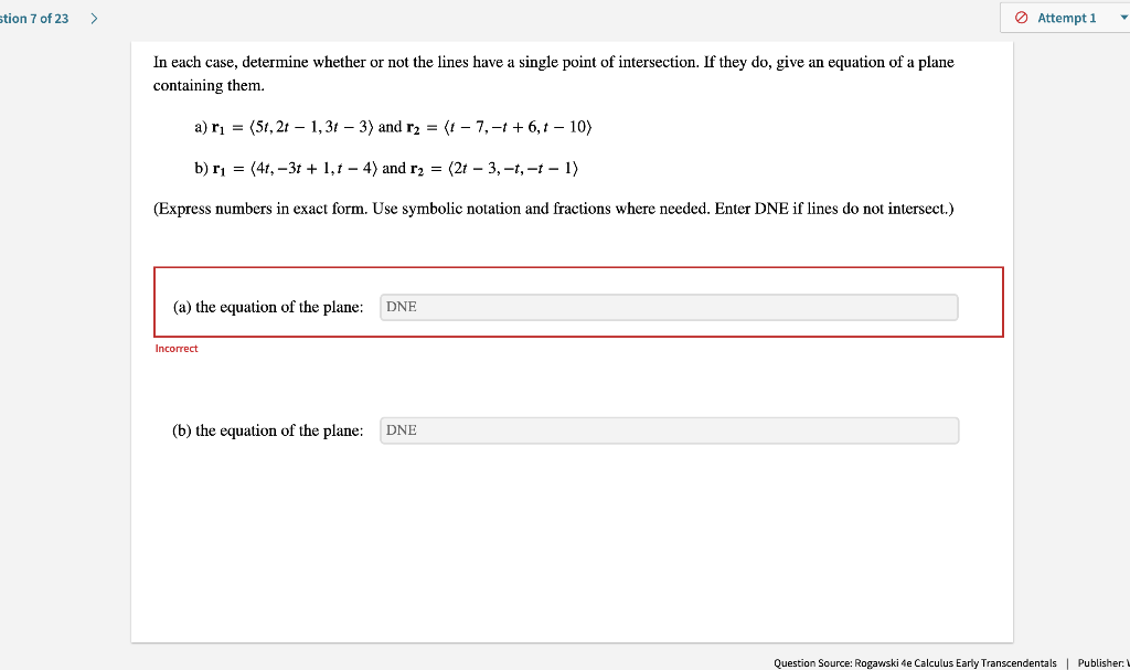Solved In each case, determine whether or not the lines have | Chegg.com