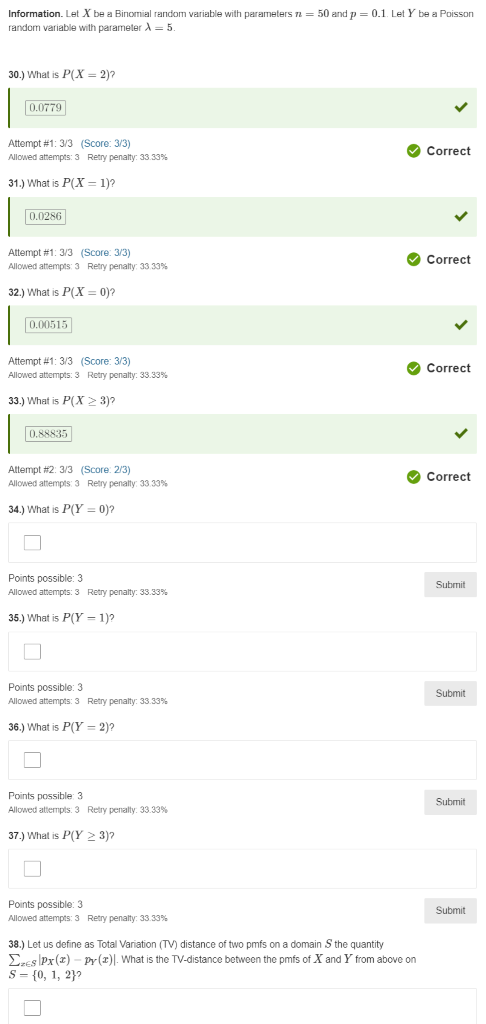 Solved Information. Let X be a Binomial random variable with | Chegg.com