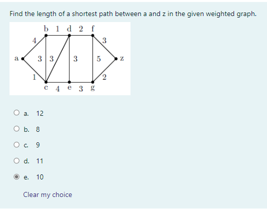 Solved Find the length of a shortest path between a and z in | Chegg.com