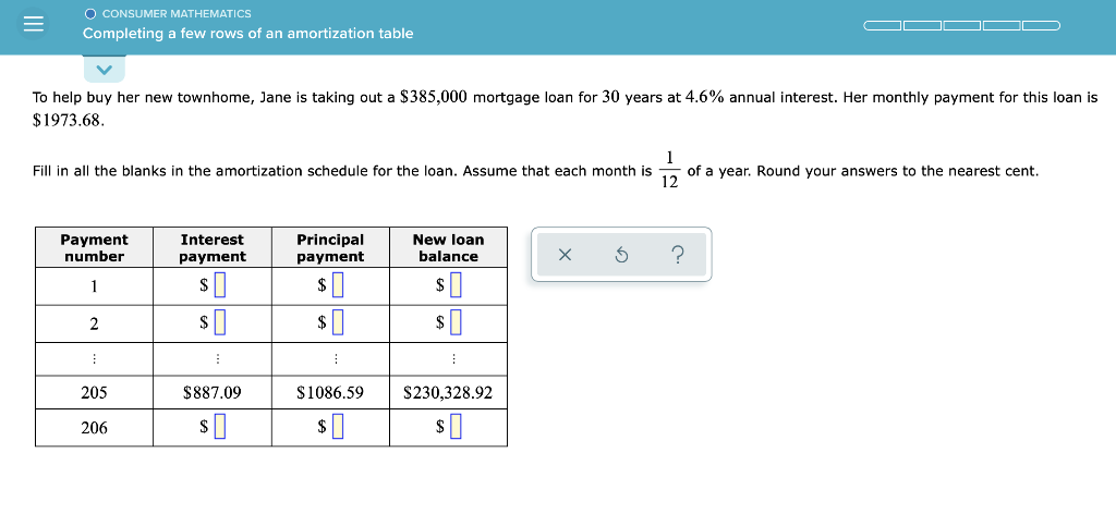 Solved O CONSUMER MATHEMATICS Completing a few rows of an | Chegg.com