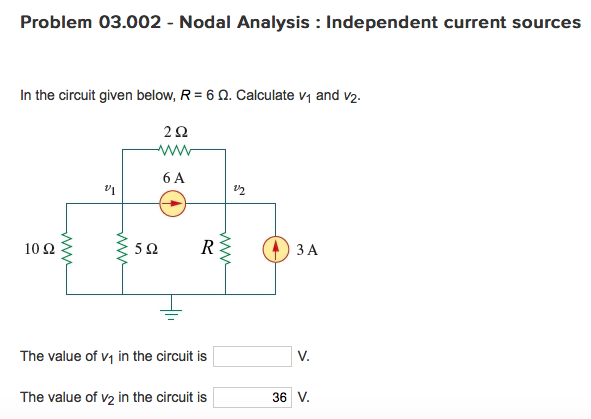 Solved Problem 03002 Nodal Analysis Independent Current