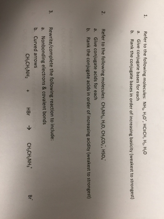 Solved 1. 1. Refer to the following molecules: NH, HO, | Chegg.com