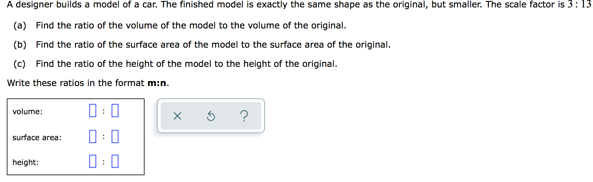 Solved A designer builds a model of a car. The finished