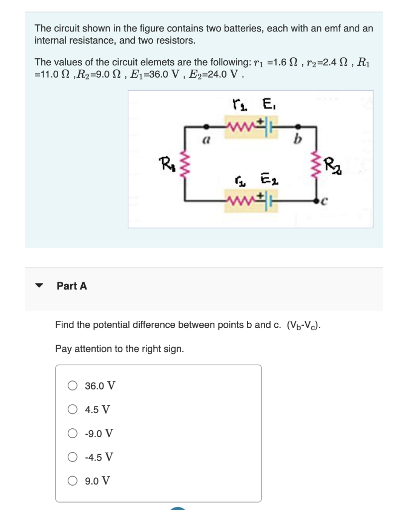 Solved The circuit shown in the figure contains two | Chegg.com