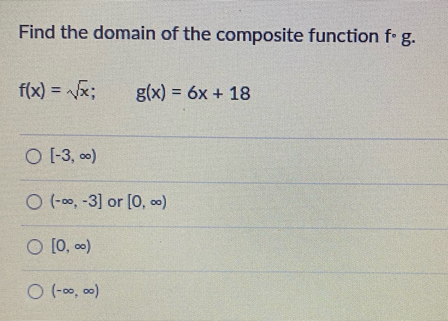 find the domain of the composite function f ∘ g calculator