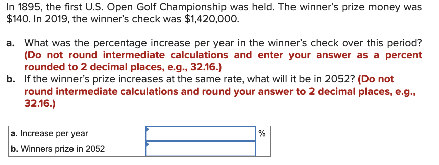 Solved In 1895 , The First U.S. Open Golf Championship Was | Chegg.com