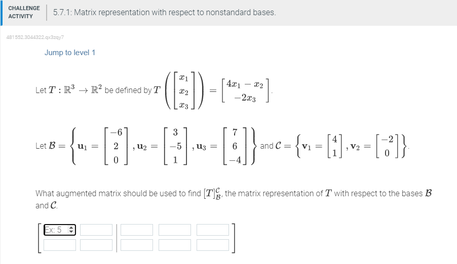 Solved 5.7.1: Matrix representation with respect to | Chegg.com