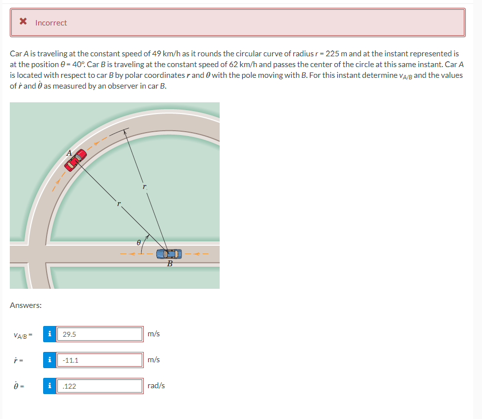 Solved Car A is traveling at the constant speed of 49 km/h | Chegg.com
