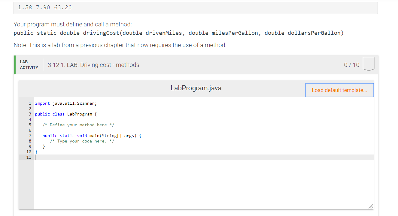 Solved: In JAVA. Please use the code that is already in th