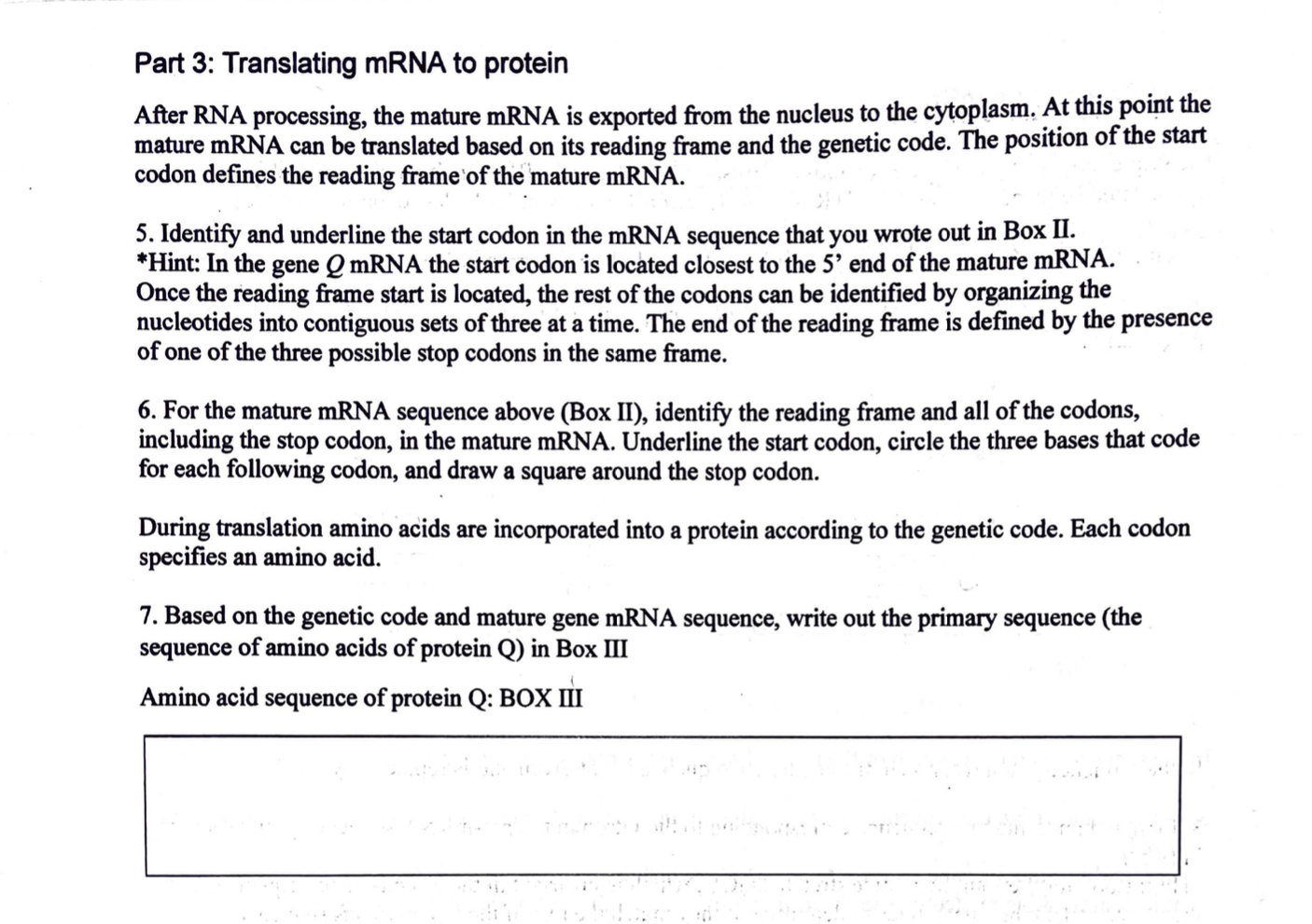Solved Genetics!! Question 5-7, Box 1 and 2 for the | Chegg.com