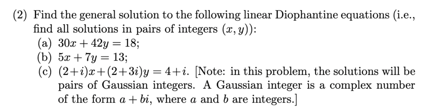 Solved (2) Find The General Solution To The Following Linear | Chegg.com