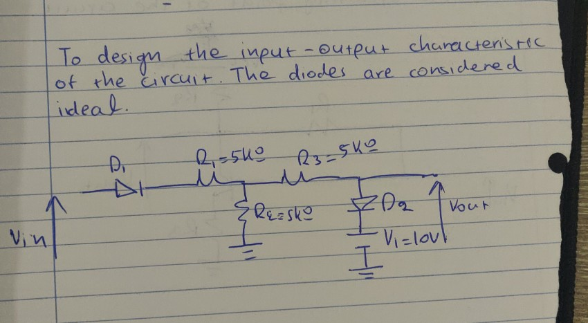 Solved To design the input-output of the circuit. The diodes | Chegg.com
