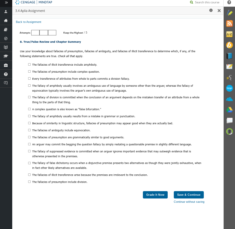 8. True/False Review and Chapter Summary Use your