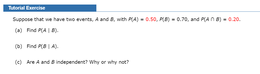 Solved Suppose That We Have Two Events, A And B, With | Chegg.com