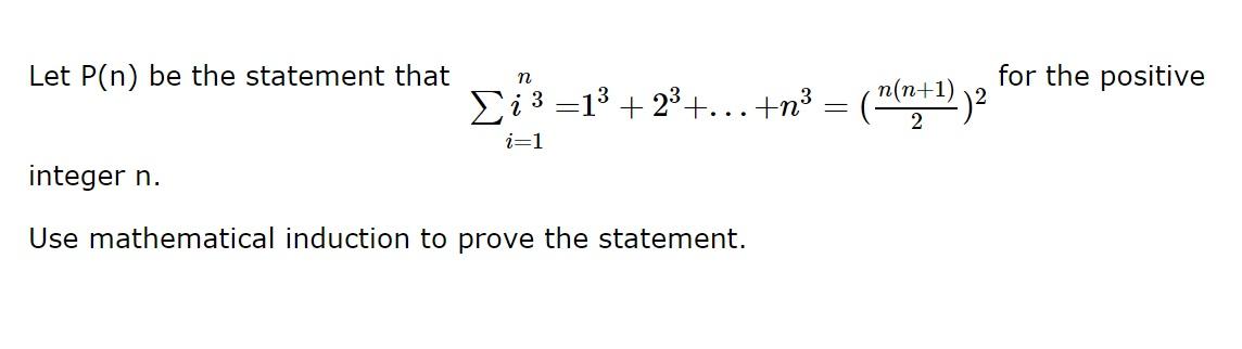 Solved Let P(n) be the statement that | Chegg.com