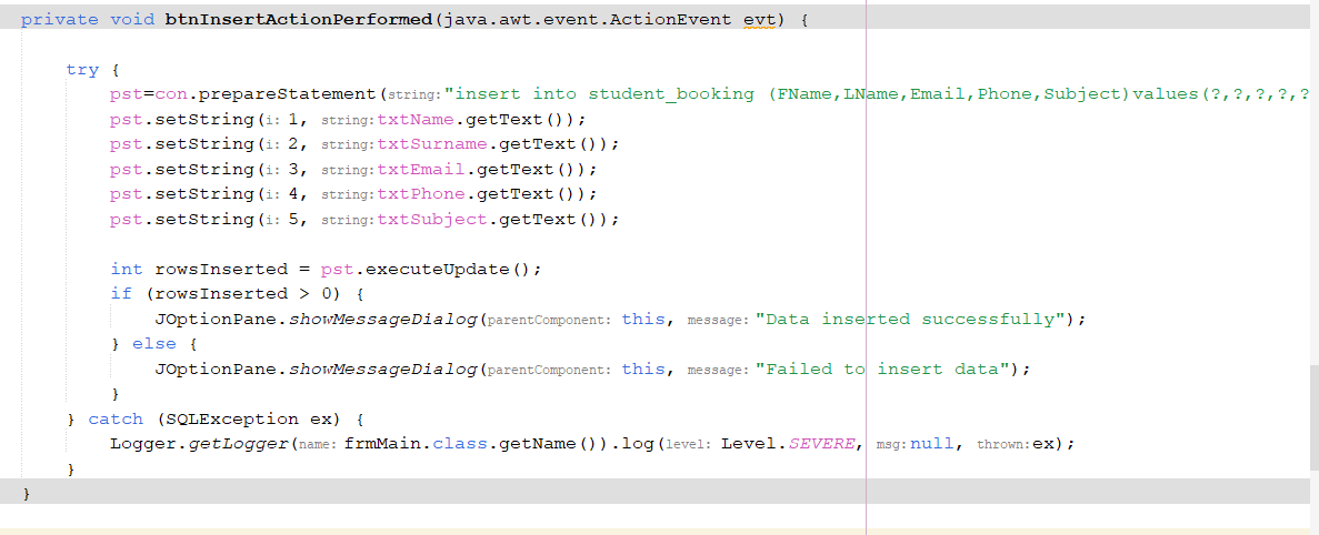 Solved Provide a JAVA code linked to a DELETE Button to be | Chegg.com