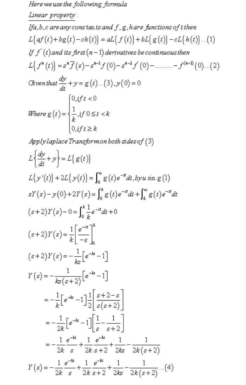 Solved = Here we use the following formula Linear property | Chegg.com