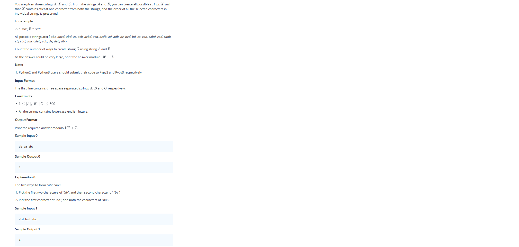 (Solved) : Given Three Strings B C Strings B Create Possible Strings X ...