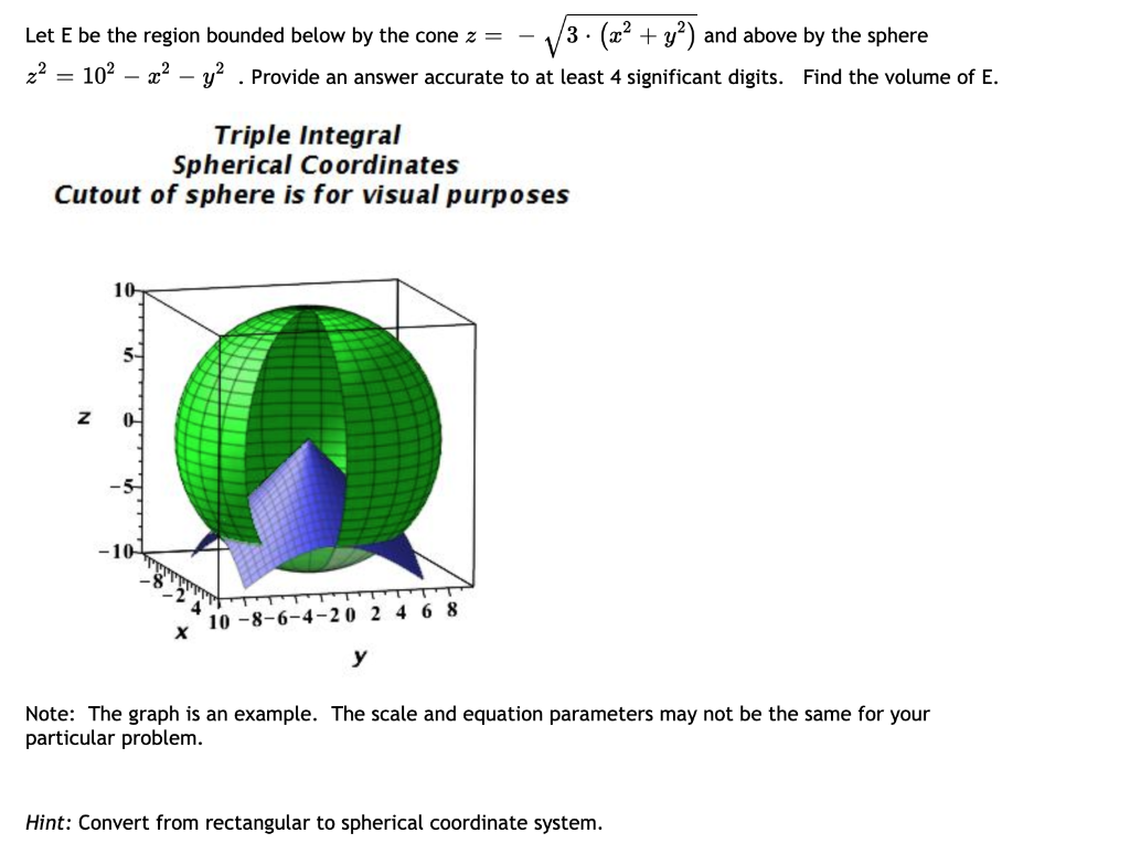 Solved 3 Let E Be The Region Bounded Below By The Cone Z Chegg Com