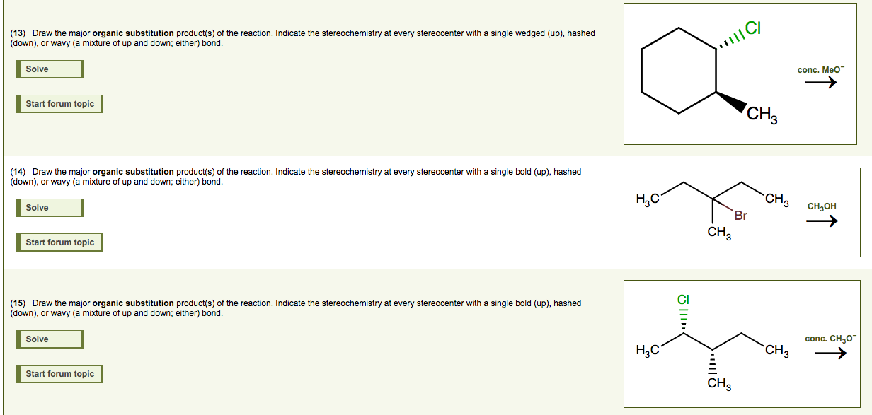Solved 13 Draw The Major Organic Substitution Products 4454