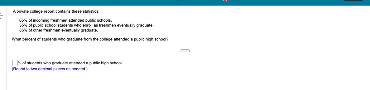 Solved A private college report contains these statistics: | Chegg.com