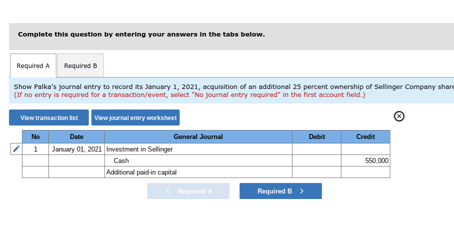 Solved On January 1, 2020, Palka, Inc., acquired 70 percent 