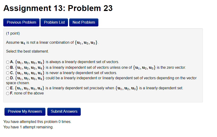 Solved Assignment 13: Problem 25 Previous Problem Problem | Chegg.com