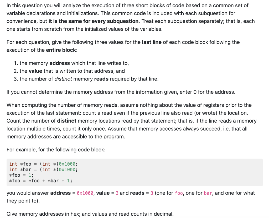 Solved In this question you will analyze the execution of | Chegg.com