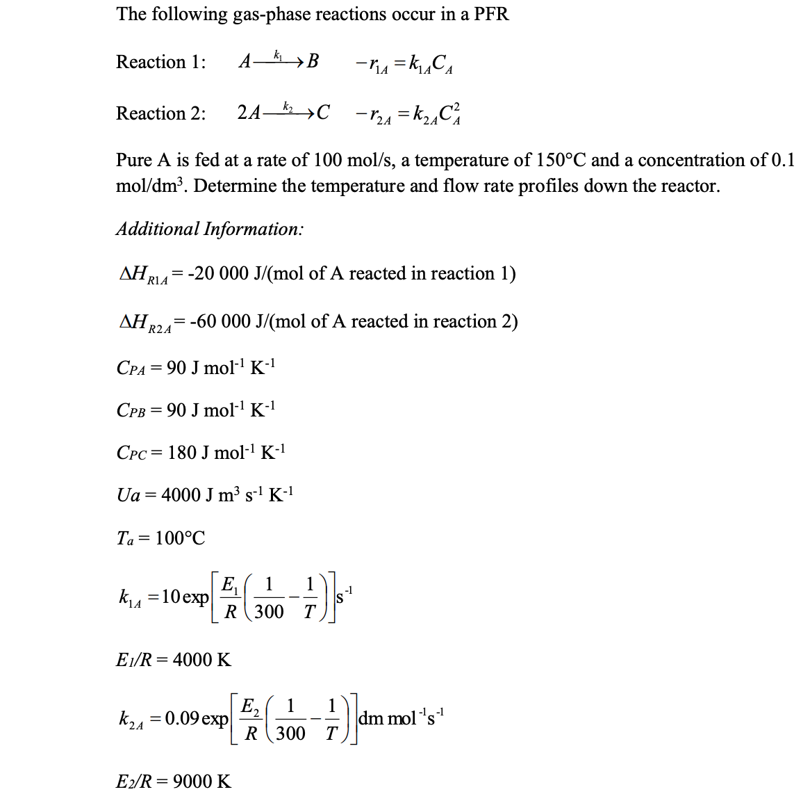 Solved The Following Gas-phase Reactions Occur In A | Chegg.com