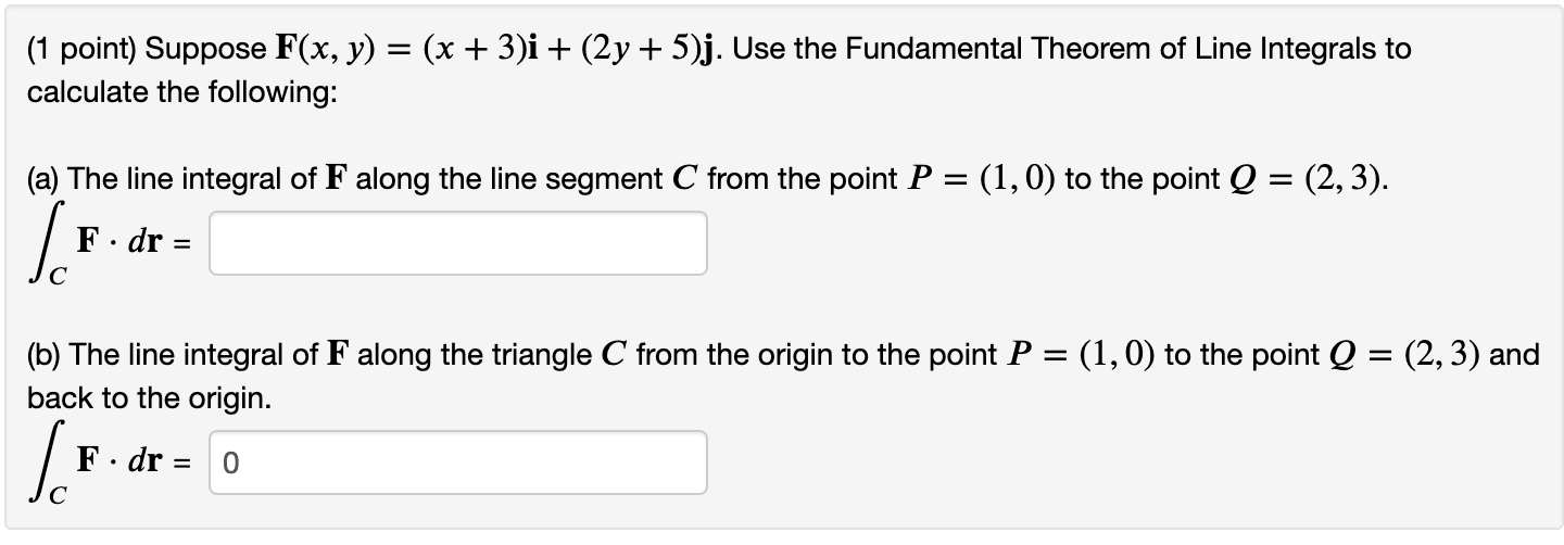 Solved 1 Point Suppose F X Y X 3 I 2y 5 J Use